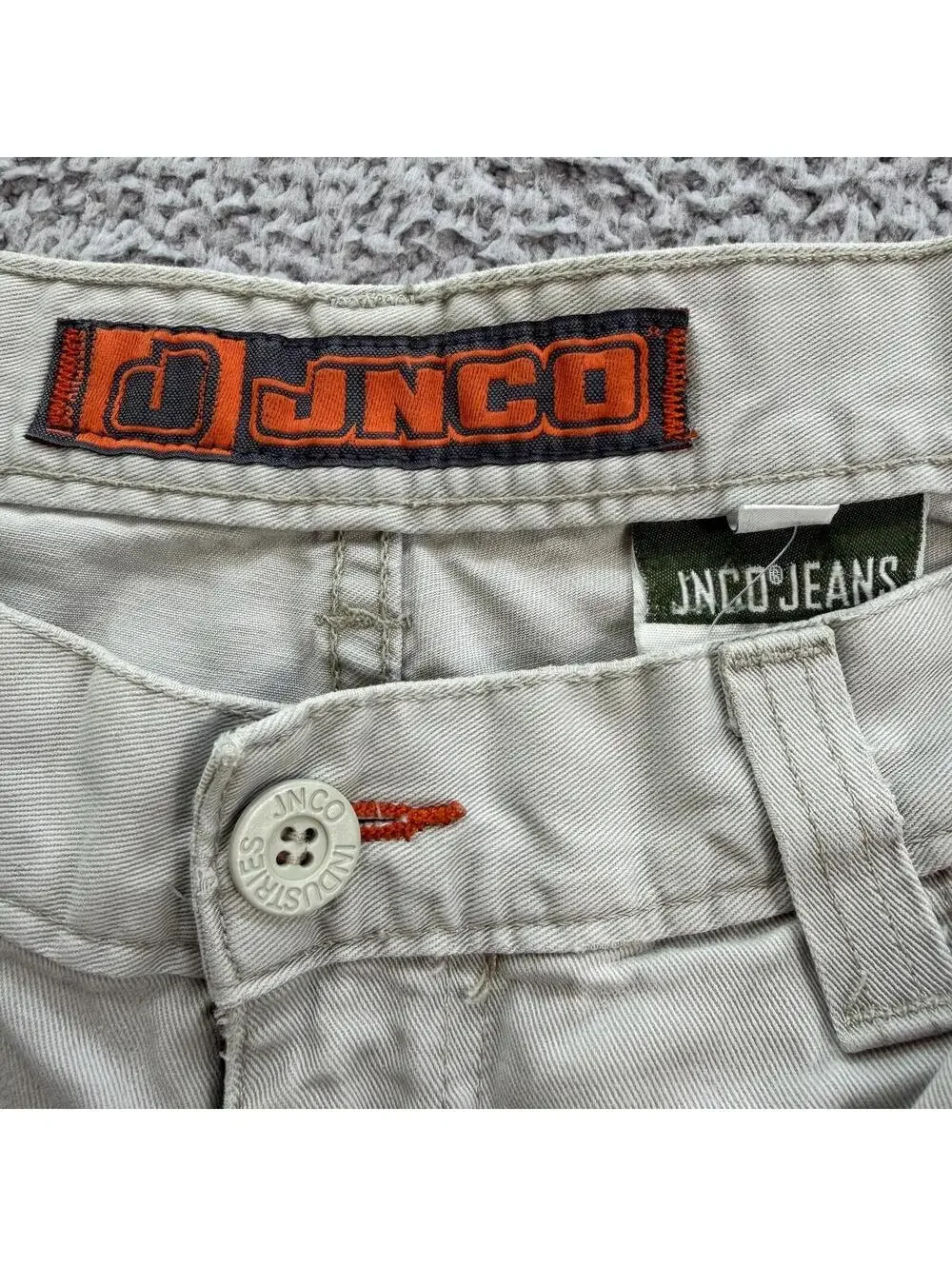 Vintage JNCO Jeans J375T Khaki Cargo Pants Made In USA 36x32 Wide Leg Y2K Skater